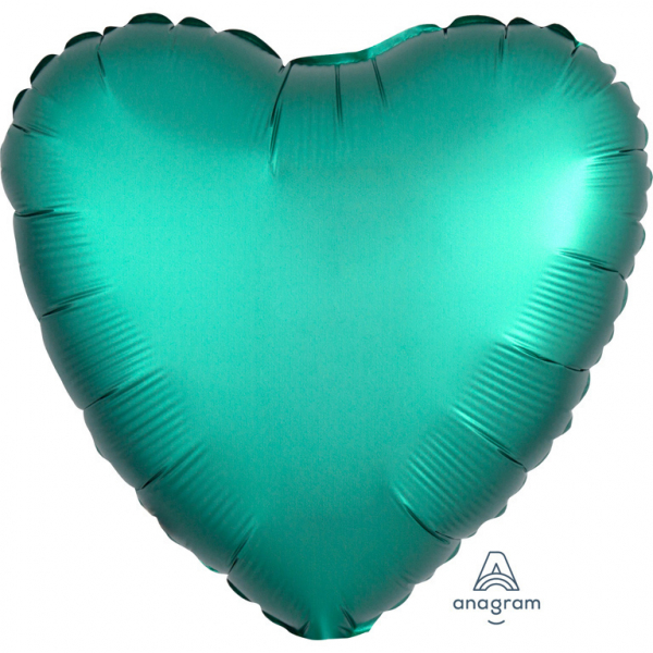 Standard Folienballon Herz - grün Satin