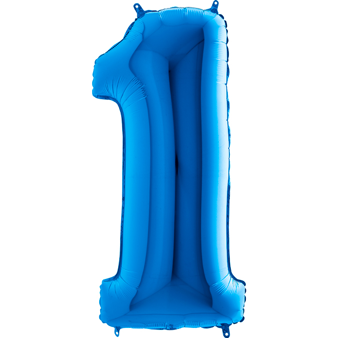 XXL Folienballon blau Zahl 1