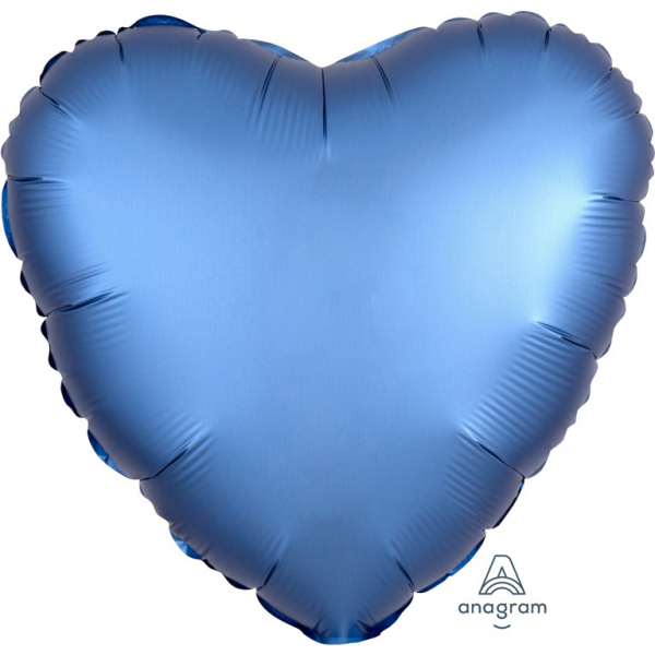 Standard Folienballon Herz - blau Satin 