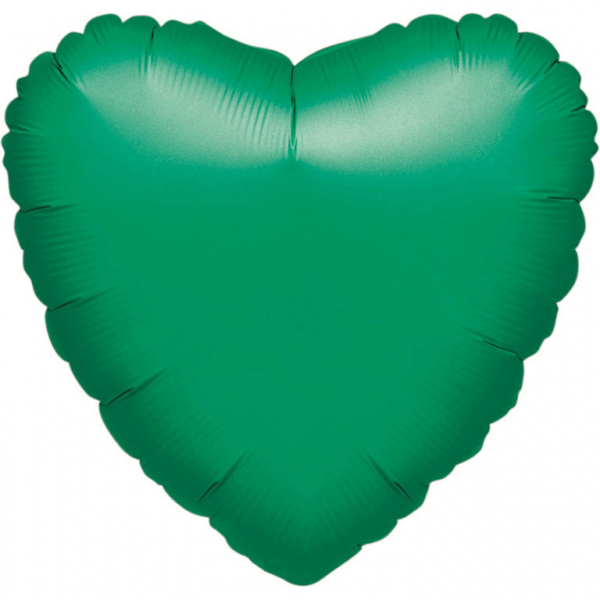 Standard Folienballon Herz - grün metallic