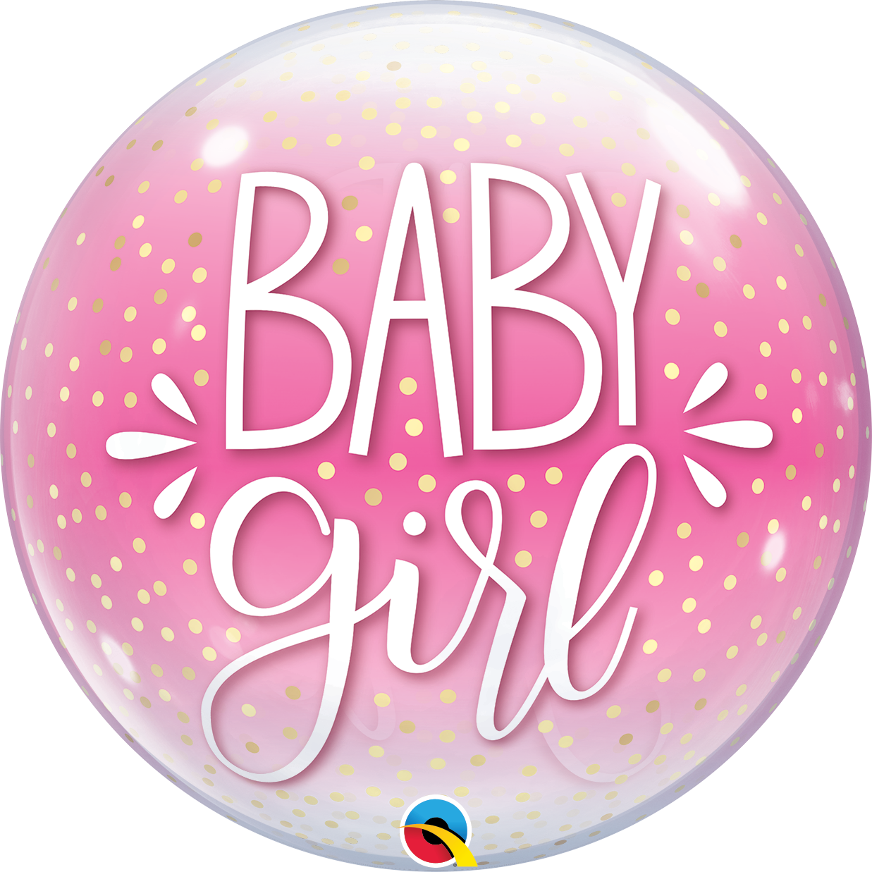 BUBBLES - Baby Girl Pink & Confetti Dots